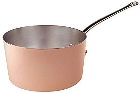 Pentole Agnelli ALCU105F24 Cacerola alta de cobre estañado con 1 manija, 24 cm