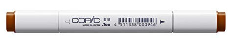 COPIC Classic Marker Typ E - 15, Dark Suntan, professioneller Layoutmarker, mit einer breiten und einer feinen Spitze