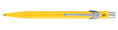 Caran d'Ache Metal Ball Point Pen - Yellow Shell - Black Ink - Made in Switzerland