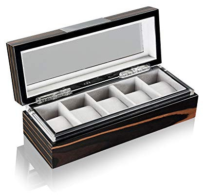 HEISSE & SÖHNE SEIT 1976 Uhrenbox mit Sichtfenster Executive 5 - Makassar