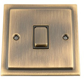 Light Switch 1 Gang 2 Way 10 Amp - Victorian - Antique Brass