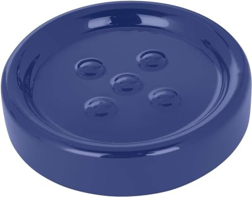 Wenko 19402100 Seifenablage Polaris Dark Blue - Keramik, ø 11.2 x 2.8 cm, dunkelblau