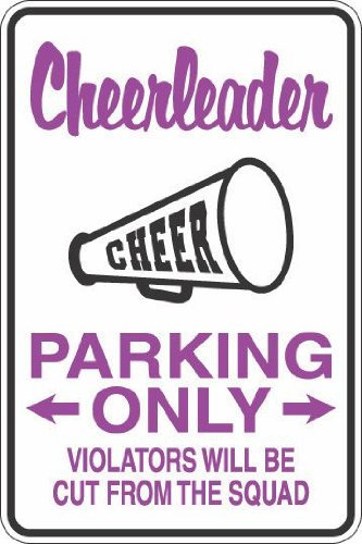 Sticker Pirate Pom-Pom Girl Parking Only 20,3 x 30,5 cm en Métal Fantaisie Panneau alu S264