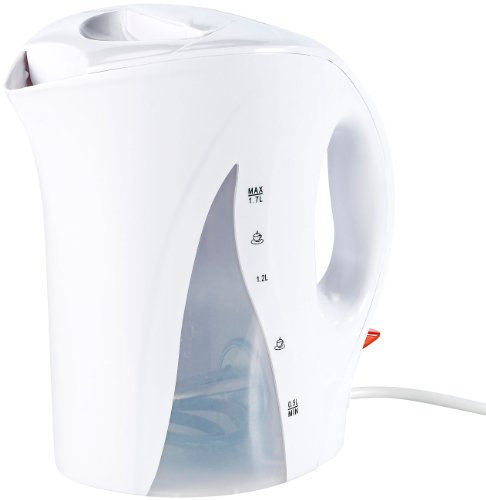 PEARL einfacher Wasserkocher: Standard XL Wasserkocher mit 1,7 Liter, 2200 Watt, weiß (Teekocher, großer, Wasserkesel)