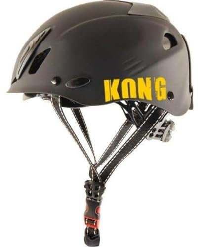 Kong. Mouse Sport. Casco da arrampicata. Compatibile con cuffie e visiera. Casco di Sicurezza. CE EN 12492. 375g. Taglia Unica. Regolabile 52-64.cm. Nero Soft Touch