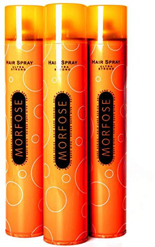 Morfose Haarspray Ultra Strong 3 x 400ml – Extra starker Halt, Anti-Frizz, Volumen & Glanz – Haarspray für langanhaltendes Styling ohne Rückstände