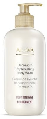 AHAVA Körper Intensive Pflege Dermud Auffüllen Körperwäsche 400ml - Trockene und Empfindliche Haut, Angereichert mit Toten Meer Schlamm und Feuchtigkeitsspendendem Osmoter