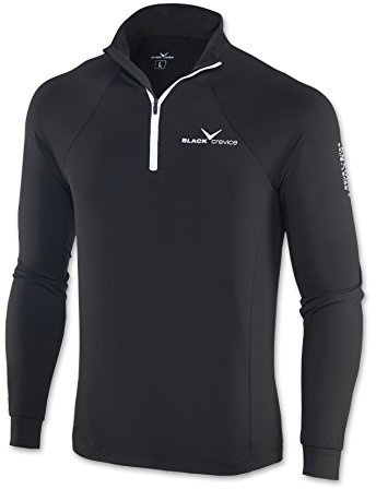Black Crevice Herren Skirolli Zipper Shirt, schwarz/weiß, L
