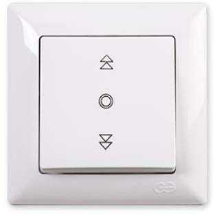 GUNSAN 01281100100179 Visage Interrupteur pour volet roulant 1 x bascule de commutation à encastrer Blanc 10 A, 250 V, VDE