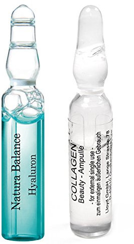 Ampullen Set Kollagen 15 Stück + Hyaluron 15 Stk Serum Hyaluronsäure Anti Falten Collagen Gesicht Made in Germany