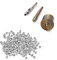 Trimming Shop 2 mm Eisen-Ösen Tülle 100-teilig mit Stanz-Set & Hohl Punch Set, Ösenzange Werkzeugset für Kleidung, Vorhang, Schuhe, Taschen, DIY-Projekte, Kunsthandwerk und Bücher, Silber