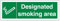 Vsafety 57015 ax-r'zona de fumadores' prohibición firmar, plástico rígido, paisaje, 300 mm x 100 mm), color verde