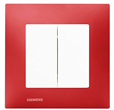 SIEMENS - Double Va et Vient Blanc Delta Viva + Plaque Rouge