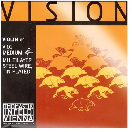 Thomastik Einzelsaite für 4/4 Violine Vision - E-Saite Stahl mehrlagig verzinnt, mittel, Kugel abnehmbar