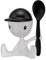 Alessi Asg23 B Cico Coquetier avec Salière et Cuillère en Résine Thermoplastique, Noir
