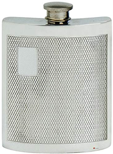 Pewter Hip Flask Chainmail with Initials Area Can Be Engraved On Back Screw Top