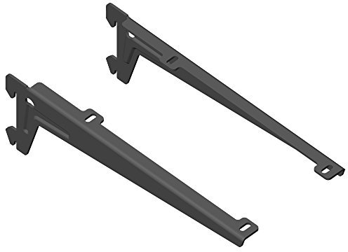 Element System 18133-00049 Winkelträger Regalträger 1-reihig / 2 Stück / 5 Abmessungen / 3 Farben/L = 23 cm/schwarz/für Holzböden/Wandschiene