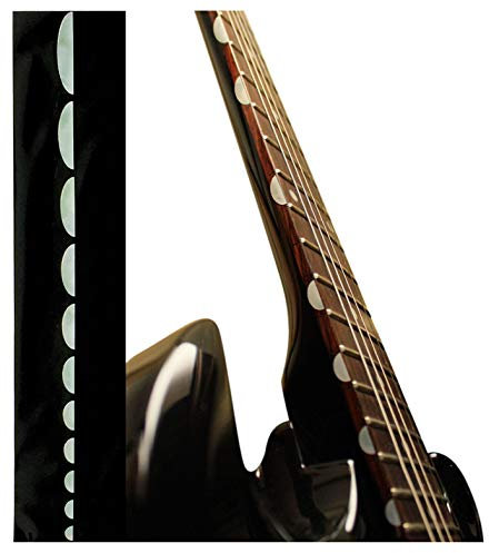 Inlaystickers GInlay Sticker Griffbrett Position Marker für Gitarren – Thumbnails/Half Moon – Weiß Perle, F-091HM-WT