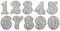 Rayher Hobby 59236000 Small Numbers Stanzschablonen-Set, 10 Stück, 0,8 - 1,9 cm