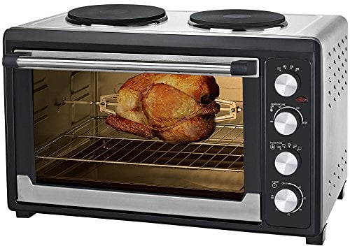 Syntrox Germany 60 Litre Mini Oven with Convection, Rotisserie & Double Burner - Countertop Oven