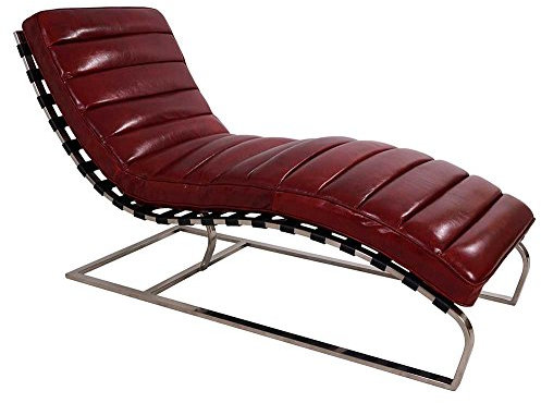 Relax-Liege Corona Vintage Leder Echtleder Royal Rouge rot