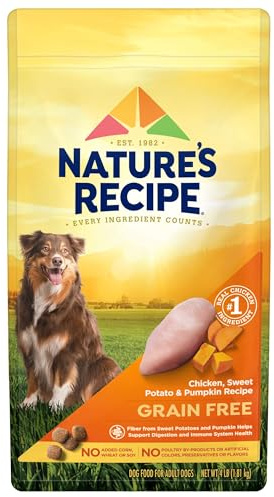 Nature's Recipe Grain Free Chicken, Sweet Potato & Pumpkin Recipe Dry Dog Food, 4 lb. Bag