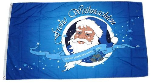 Fahne/Flagge Frohe Weihnachten blau NEU 90 x 150 cm