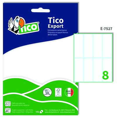 TICO E-7527 10 Blatt Klebeetikette, weiß