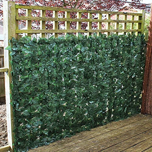 True Products Ivy 1 x 3 m Feuilles de lierre de dépistage artificielle haie Panneaux sur rouleau de confidentialité Clôture de jardin – Vert