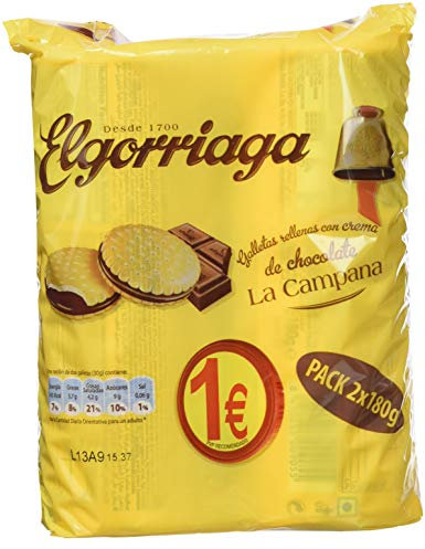 Elgorriaga - Galletas Rellenas Con Crema Sabor Chocolate (2 x 180 g)
