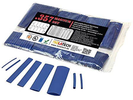 ISOLATECH 357-tlg Magnum Schrumpfschlauch unbeschriftet Set Beutel Blau 2:1 ohne Kleber
