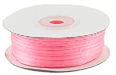 Creativery 91m Rolle Satinband 3mm (039 rosa) // Schleifenband einseitiges Hochzeit Taufe Deko Band Dekoband Geschenkband