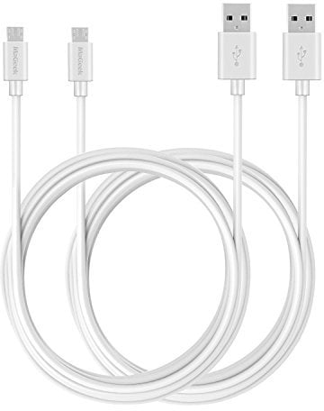 MaGeek® [Pack de 2 3.0m Cables Micro USB Sincroniza y Carga para Samsung, HTC, Sony, Motorola, LG, Google, Nokia etc.(Blanco)