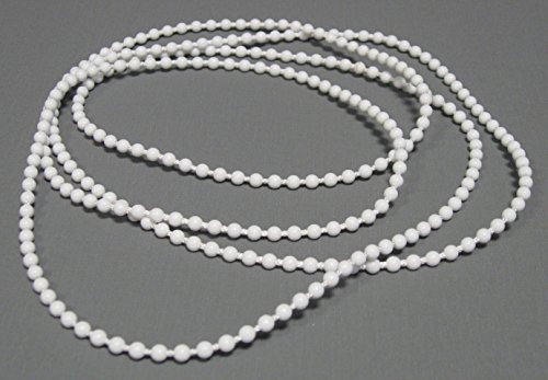 Endloskette - Rollokette (weiß) 4,5 * 6 mm - verschweißt - 50-300 cm - Hier 50 cm (Umlauf: 100 cm) - mit Kettenspanner - Ersatzkette für Rollo - ps FASTFIX