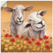 ARTland Wanddeko Wandtattoo selbstklebende Vinylfolie 50x50 cm Schaf Tiere Landhaus Blumen Malerei T4GY
