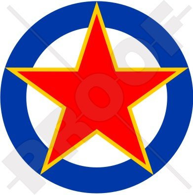 Jugoslawien SFR jugoslawischen Luftwaffe Flugzeug Rondell 10,2 cm (100 mm) Vinyl Aufkleber, Aufkleber