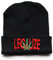 BAD TASTE Strickmütze Legalize Cannabis Beanie mit Krempe schwarz Bestickt