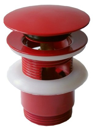 Pop - Up, Klick Excenter, Abfluss, Ablaufgarnitur, Ablaufventil, rot
