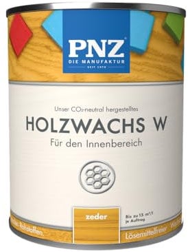 PNZ Holzwachs W für Innen | lösemitttelfreier Wachsanstrich | Nachhaltig hergestellt mit regionalen Rohstoffen | für alle Hölzer, Gebinde:0.25L, Farbe:zeder