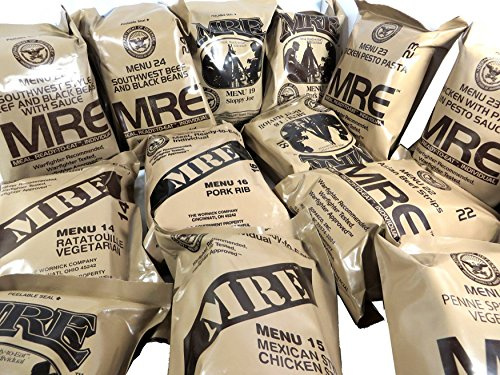 MRE US Meal Ready to Eat, Army Ration EPA, Verschiedene Menu (Vegetable Crumbles with Pasta IN Taco Sauce)