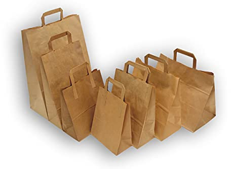 Rodenbacher Papieragentur GmbH 1000 St. Papiertragetaschen braun mit Henkel 320x160x430 mm, Papiertüten, Papierbeutel, Einkaufstüten, Geschenktüten