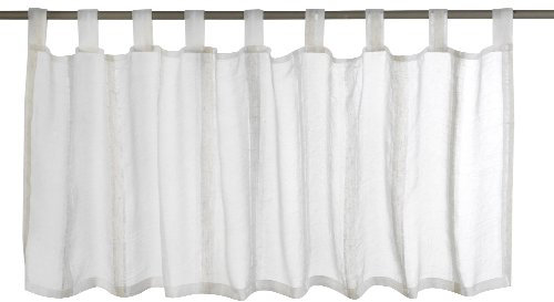 Elbersdrucke Bistrogardine Casa 09 beige transparent 48x140 cm 183875 Scheibengardine Kurzgardine für Wohnzimmer Schlafzimmer Flur Sichtschutz Privatsphäre