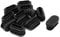 sourcingmap 15mm X 30mm Plastic Oval Shaped End Cup Tube Insert Black 12 Pcs