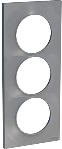 Schneider Electric - Odace Styl, plaque Alu 3 postes verticaux entraxe 57mm - S520716E