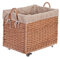 e-wicker24 Alles aus Weide Vollweidener Kaminkorb rechteckig Rollkorb aus Weide Korbwaren für Kaminholz Kolzkorb groß