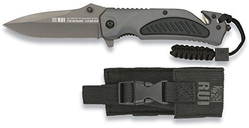 RUI Messer Taschenmesser Rescue Knife Rettungsmesser Gurtschneider + Etui 19579