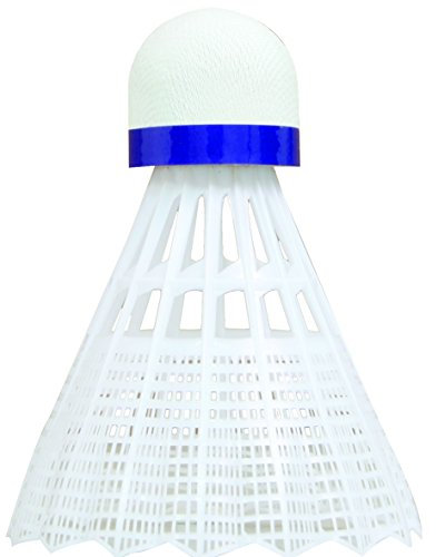 Talbot Torro Badminton Ball Tech 350, 3er Dose Nylonfederball für Freizeit, Training, Schule, für Indoor & Outdoor, Farbe: Weiß, Geschwindigkeit: Blau, Medium