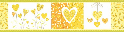 Bordüre Borte Boy abd Girls Blumen Herzen