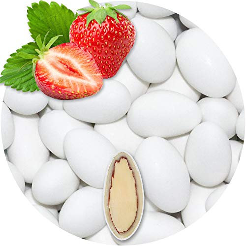 EinsSein 0,5 kg d'amandes au chocolat fraise blanc mat - Pour mariage, baptême, communion, confirmation - Amandes au chocolat et au sucre - Amandes au chocolat et amandes sucrées - Badem sekeri