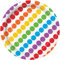 Rainbow Dots Round Paper Dessert Plates (17cm) Pack of 8 - Perfect for Celebrations and Parties